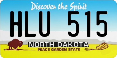 ND license plate HLU515