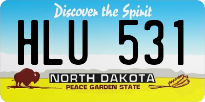 ND license plate HLU531