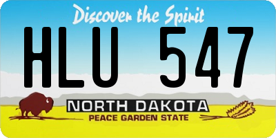 ND license plate HLU547