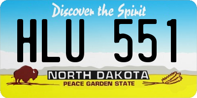 ND license plate HLU551