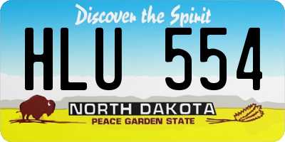 ND license plate HLU554