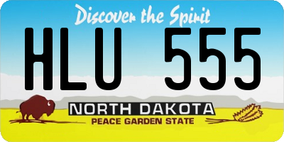ND license plate HLU555