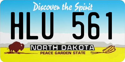 ND license plate HLU561