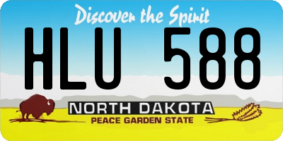 ND license plate HLU588