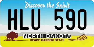 ND license plate HLU590
