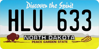 ND license plate HLU633