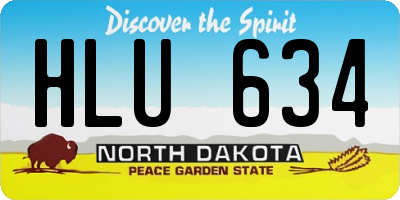 ND license plate HLU634