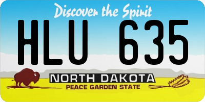 ND license plate HLU635