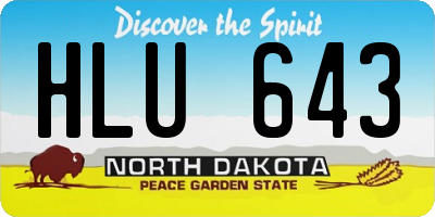 ND license plate HLU643