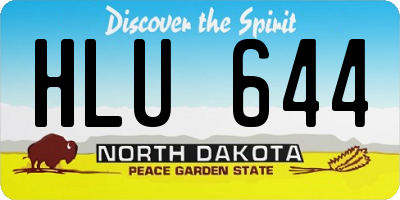 ND license plate HLU644