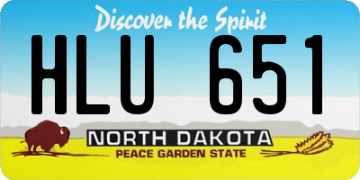 ND license plate HLU651