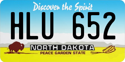 ND license plate HLU652