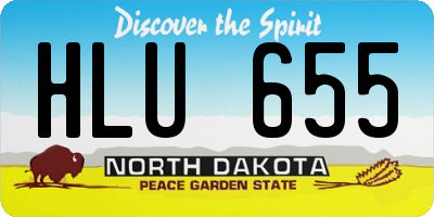 ND license plate HLU655