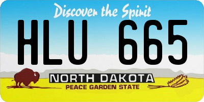 ND license plate HLU665