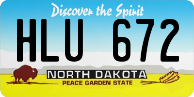 ND license plate HLU672