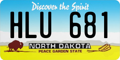 ND license plate HLU681
