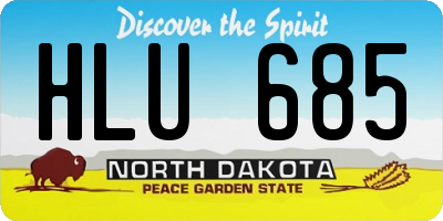 ND license plate HLU685