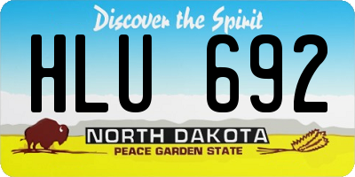 ND license plate HLU692