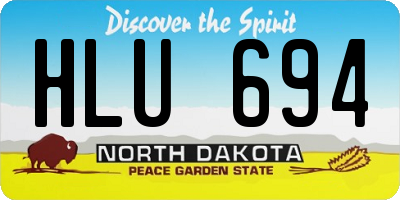 ND license plate HLU694