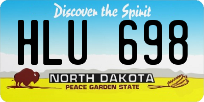 ND license plate HLU698
