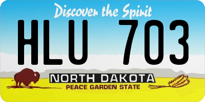 ND license plate HLU703