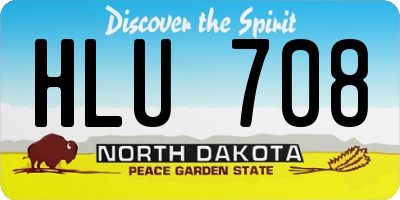 ND license plate HLU708