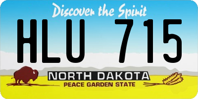 ND license plate HLU715