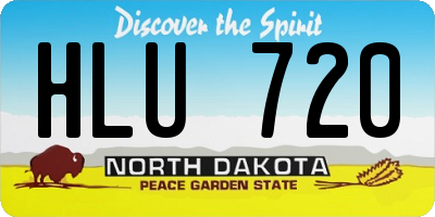 ND license plate HLU720