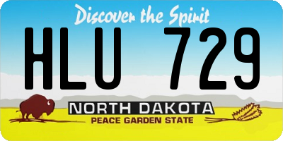 ND license plate HLU729