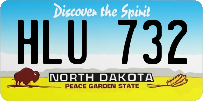 ND license plate HLU732