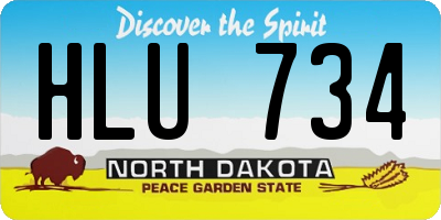 ND license plate HLU734