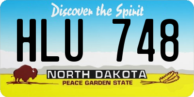 ND license plate HLU748