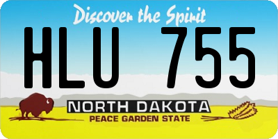 ND license plate HLU755