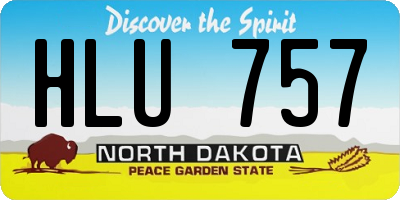 ND license plate HLU757