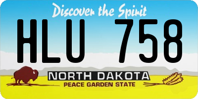 ND license plate HLU758