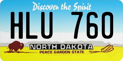 ND license plate HLU760