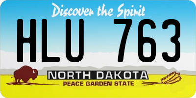 ND license plate HLU763