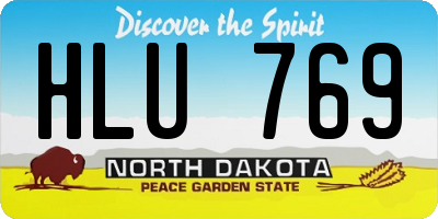 ND license plate HLU769
