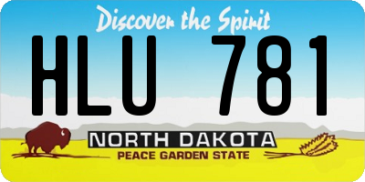 ND license plate HLU781