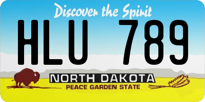 ND license plate HLU789