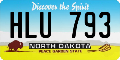 ND license plate HLU793