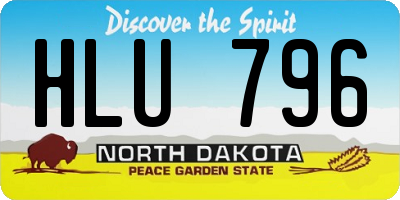 ND license plate HLU796