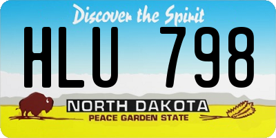 ND license plate HLU798