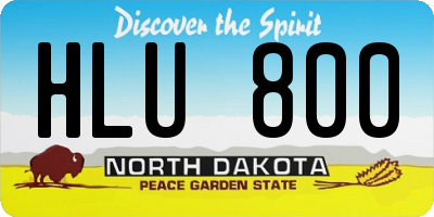 ND license plate HLU800