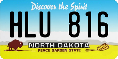 ND license plate HLU816