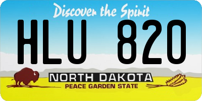 ND license plate HLU820