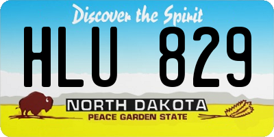 ND license plate HLU829
