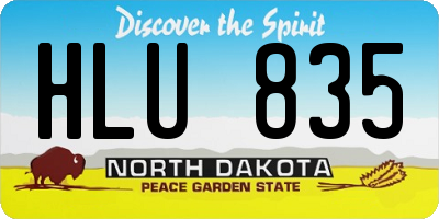 ND license plate HLU835