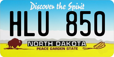 ND license plate HLU850