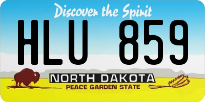 ND license plate HLU859